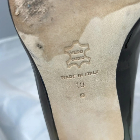 ROBERTO CAPUCCI Ombré Pointed Toe Pump Heels Fern Sage Green Patent Leather 10 - Picture 7 of 12